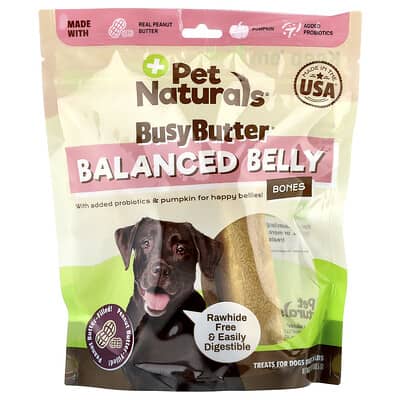 BusyButter®, Balanced Belly Bones, For Dogs Over 26 lbs, Peanut Butter-Filled, 13 oz (368.5 g)