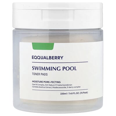 Очищающие тоник-пэды EQQUALBERRY Swimming Pool Toner Pads, 70 шт