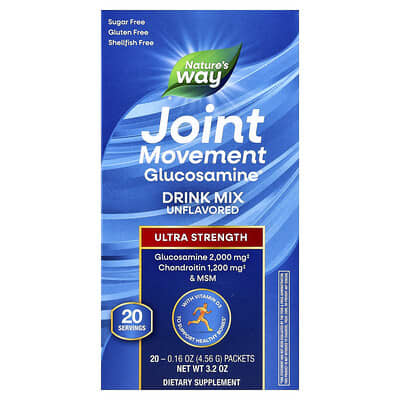 Nature's Way Joint Movement Glucosamine® напиток, повышенной крепости, без вкуса, 20 пакетиков по 0.16 oz