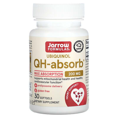 Ubiquinol, QH-Absorb®, максимальное всасывание, 200 mg, 30 мягких капсул