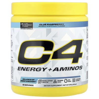 C4® Energy + Aminos, Blue Raspberry, 8.8 oz (249 g)