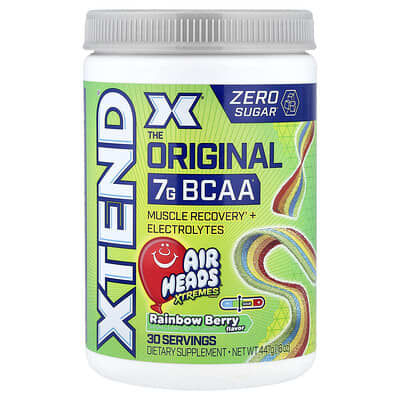 Аминокислоты 7G BCAA, Air Heads Extreme Candy® Rainbow Berry, 16 oz (447 g)