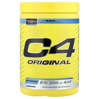 Предтренировочная добавка C4® Original, Icy Blue Razz, 15.7 oz (445 g)