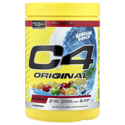 C4® Original, предтренировочный комплекс, Hawaiian Punch® Fruit Juicy Red™, 15.9 oz (450 g)