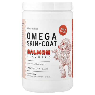 Добавка Omega Skin + Coat для собак и кошек, Salmon, 18 oz (513 g)
