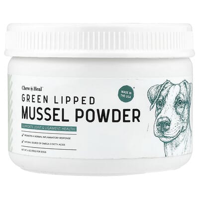 Chew + Heal порошок из мидии Green Lipped Mussel для собак, 6 oz (170 g)