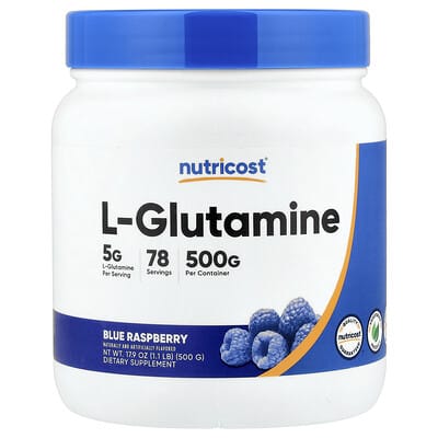 L-Glutamine, голубая малина, 17.9 oz (500 g)