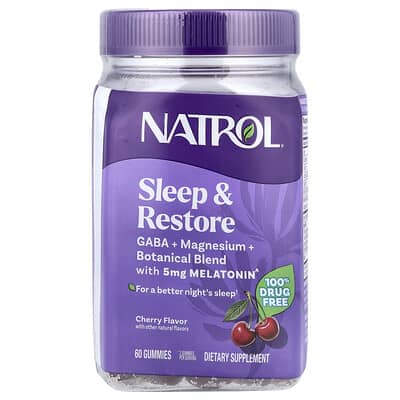 Natrol Sleep & Restore жевательные витамины с 5 мг мелатонина, вишня, 60 шт