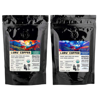 Luru™ Кофе в зернах, набор, 2 упаковки по 4 oz (113 g)