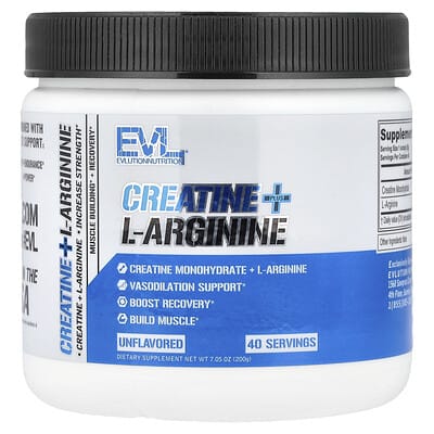 Creatine + L-Arginine, Unflavored, 7.05 oz (200 g)