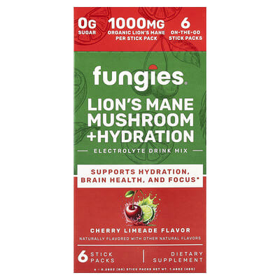 Электролитный напиток Fungies Lion's Mane Mushroom + Hydration, Cherry Limeade