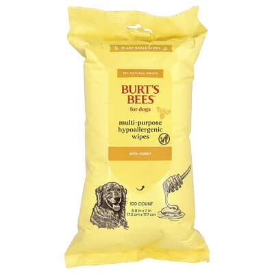 Гипоаллергенные салфетки Burt's Bees с медом для собак, 100 шт.