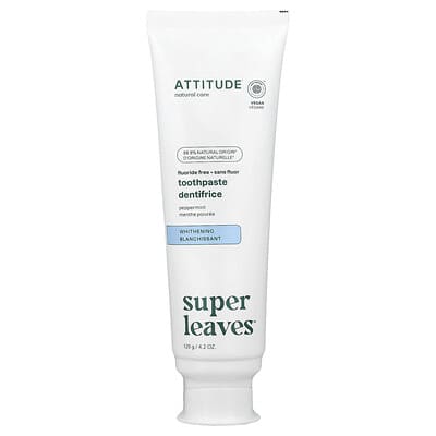 Super Leaves™, Fluoride Free Whitening Toothpaste, Peppermint, 4.2 oz (120 g)