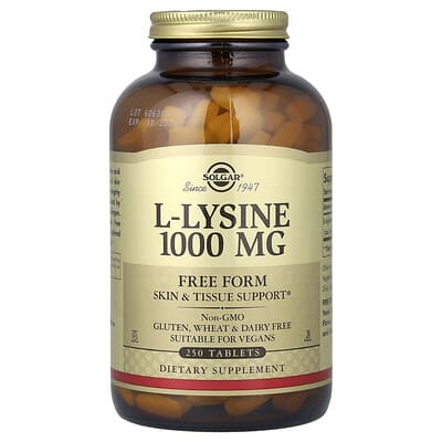 L-Lysine, Free Form, 1,000 mg, 250 таблеток