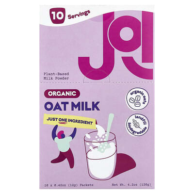 Organic Oat Milk Powder, 10 Packets, 0.42 oz (12 g) Each