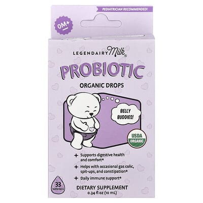 Пробиотик органические капли, 0+ месяцев, 0.34 fl oz (10 ml)