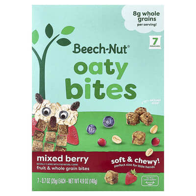 Oaty Bites, First Teeth Toddler, Mixed Berry, 7 Pouches, 0.7 oz (20 g) Each