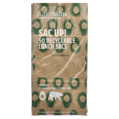Sac Up! Перерабатываемые пакеты для ланча, 50 шт.