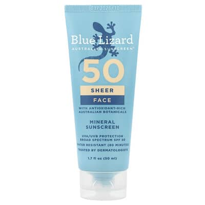 Sheer Face Mineral Sunscreen, SPF 50, 1.7 fl oz (50 ml)