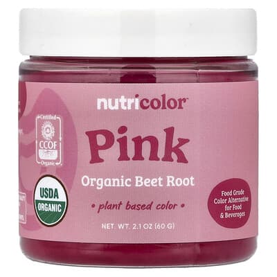 Органический порошок свеклы Nutricolor™, Pink, 2.1 oz (60 g)