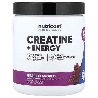 Performance, Creatine + Energy, Grape, 9 oz (252 g)