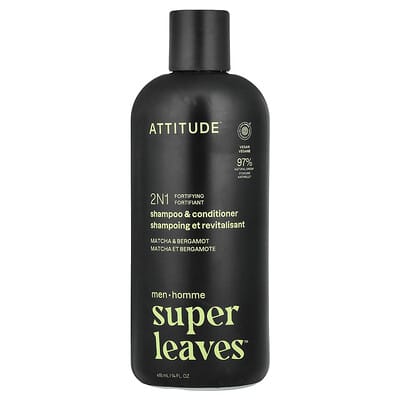 Super Leaves™, 2N1 Fortifying Shampoo & Conditioner, For Men, Matcha & Bergamot, 14 fl oz (415 ml)
