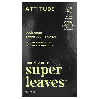 Super Leaves™ Мыло для тела, для мужчин, Matcha & Bergamot, 4 oz (113 g)
