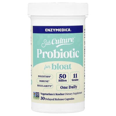 Пробиотик SubCulture™ от вздутия, 50 Billion, 30 капсул с замедленным высвобождением