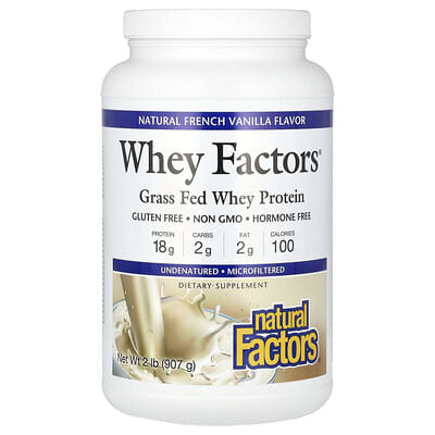 Сывороточный протеин Whey Factors, натуральная ваниль, 2 lb (907 g)