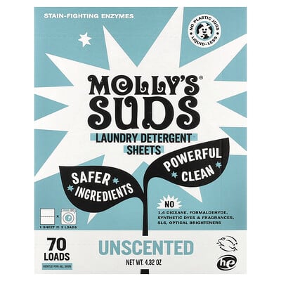 Laundry Detergent Sheets, Unscented, 35 Sheets