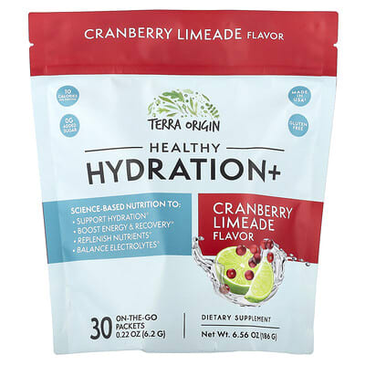 Healthy Hydration+ Cranberry Limeade 30 пакетиков по 0.22 oz (6.2 g)