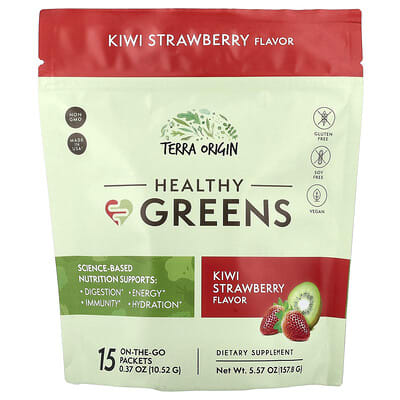 Healthy Greens, Kiwi Strawberry, 15 пакетиков, 0.37 oz (10.52 g) каждый