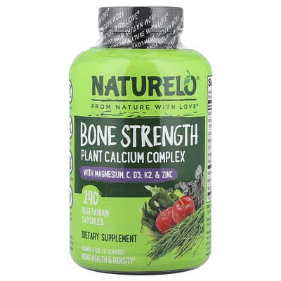 Bone Strength, растительный комплекс кальция, 240 вегетарианских капсул