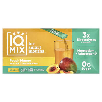 IQMIX® напиток для гидратации и настроения, персик-манго, 20 стиков