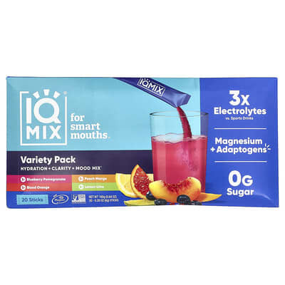 IQMIX® микс для гидратации, вкусовая смесь, упаковка 20 стиков, 0.28 oz (8 g) каждый