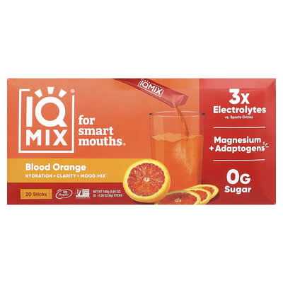IQMIX®, смесь для гидратации и настроения, Blood Orange, 20 Sticks, 0.28 oz (8 g) Each