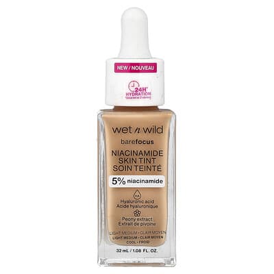 Тинт для лица Barefocus, Niacinamide Skin Tint, Light Medium, 1.08 fl oz (32 ml)