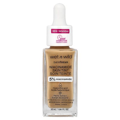 Barefocus, Niacinamide Skin Tint, 1116321 Amber Beige, 1.08 fl oz (32 ml)