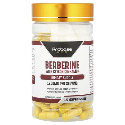 Probase Nutrition Berberine с цейлонской корицей, 120 вегетарианских капсул
