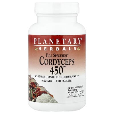 Planetary Herbals Full Spectrum™ Cordyceps 450™, 120 таблеток