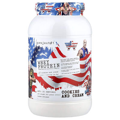 Сыворотка протеина Project 1 Nutrition Whey Protein, Cookies and Cream, 2 lbs (907 g)