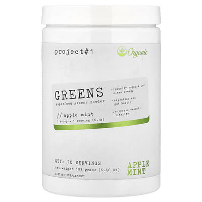 Greens, Superfoods зеленый порошок, Apple Mint, 6.46 oz (183 g)