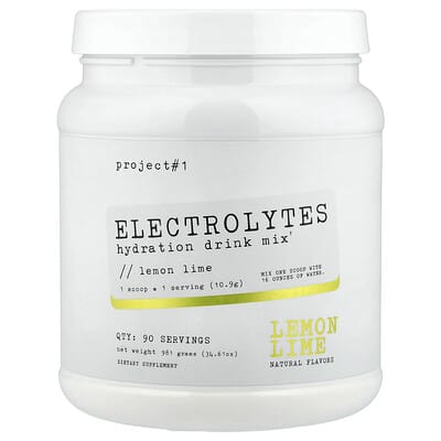 Электролиты Project 1 Nutrition Hydration Drink Mix, Lemon Lime, 34.61 oz (981 g)