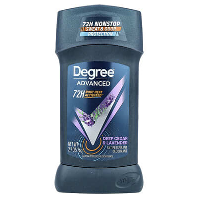 Дезодорант-антиперспирант Degree Advanced, 72H Body Heat Activated™, Deep Cedar & Lavender, 2.7 oz (76 g)