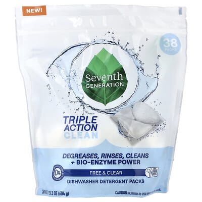 Средство для мытья посуды Seventh Generation Free & Clear, 36 шт, 21.3 oz (604 g)