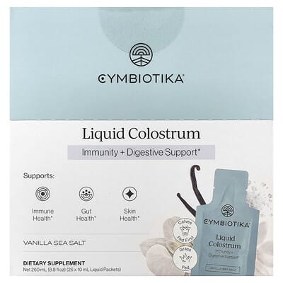 Жидкий коластрум Cymbiotika Vanilla Sea Salt, 26 пакетиков, 10 ml