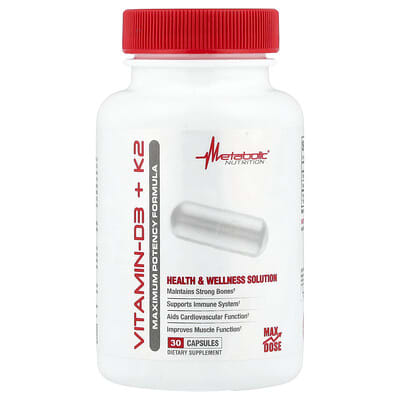 Vitamin D3 + K2, 30 Capsules