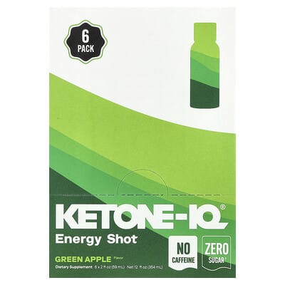 Энергетический напиток Green Apple без кофеина, 6 бутылок по 2 fl oz (59 ml)