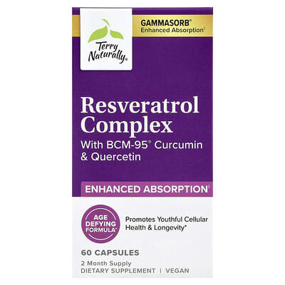 Terry Naturally Resveratrol Complex с BCM-95® Curcumin & Quercetin, 60 капсул