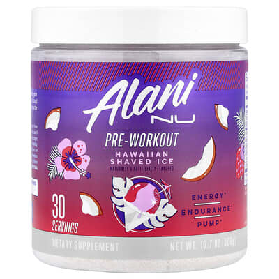 Предтренировочный комплекс Alani Nu Hawaiian Shaved Ice, 10.7 oz (306 g)